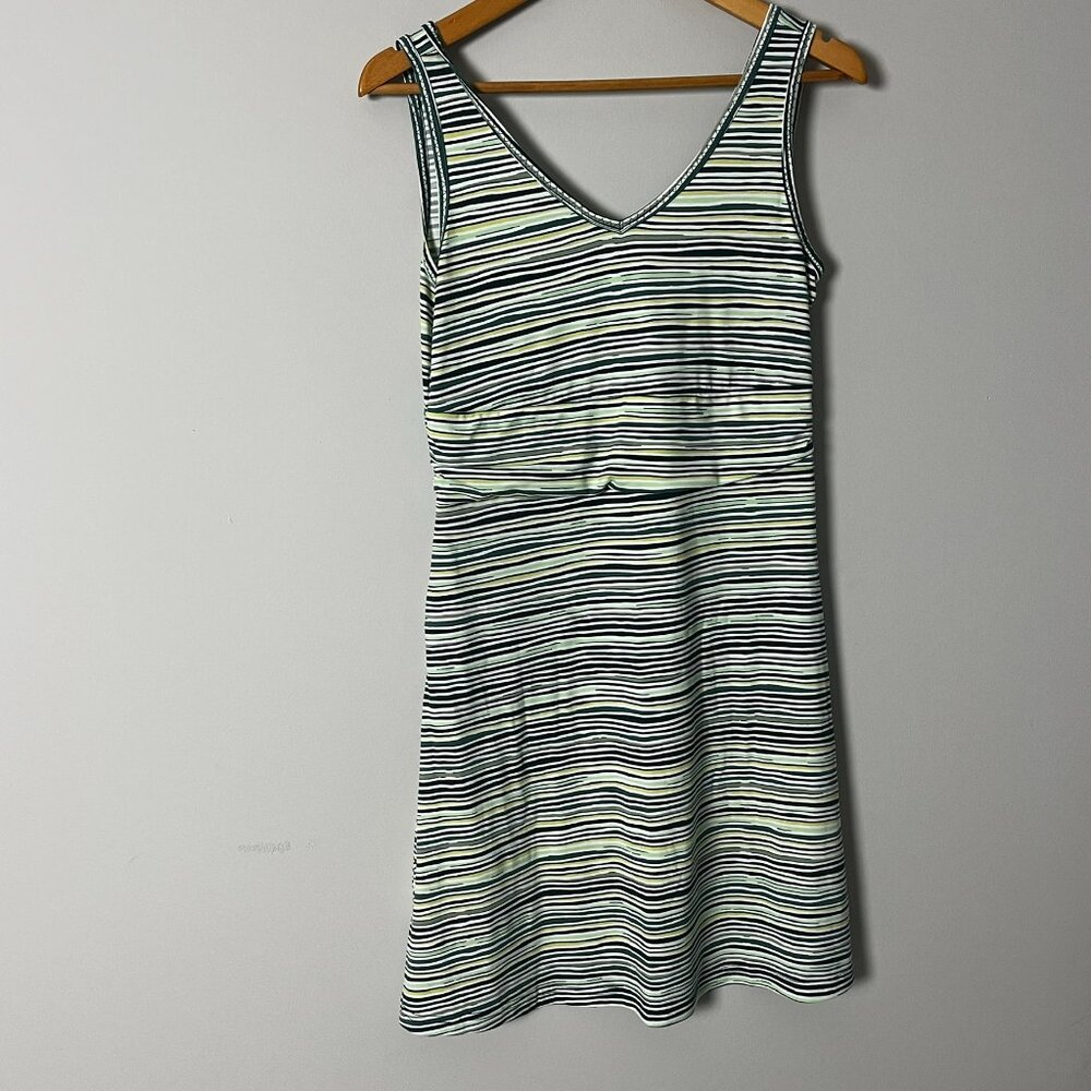 2/$30 Title Nine Frances Aqueduct Green Striped Dress Small - Picture 5 of 7